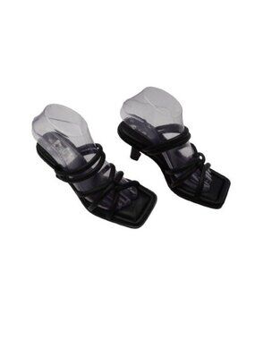 Circus Sam Edelman Savanna Heeled Sandals Black Sz 7 Square Toe Strappy